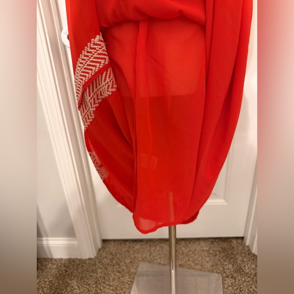 THML Vibrant Orange Embroidered Maxi Dress - Picture 7 of 13